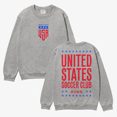 Navy United States Soccer Team World Cup Crewneck Sweatshirt, Grey USMNT heavyweight sweater for men and women