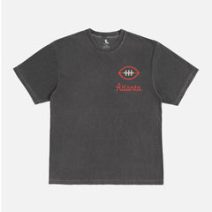 Retro faded black and red Comfort Colors Atlanta Falcons football t-shirt with vintage custom ATL football logo and front and back print