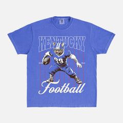 Retro Kentucky Wildcats college football t-shirt with retro mascot pinstripes on a faded black comfort colors graphic tee