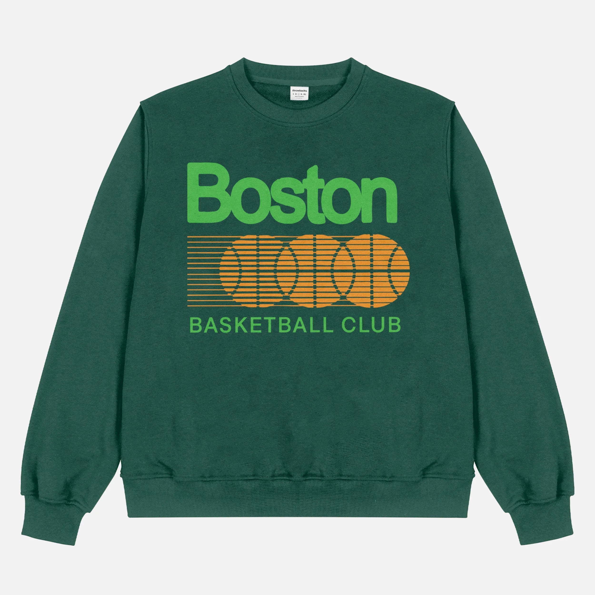 Retro forest green 80's style Boston Celtics basketball crewneck sweatshirt