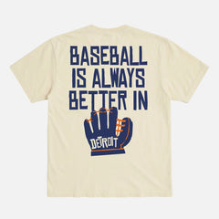 Vintage Off White Detroit Tigers Baseball T-shirt with front and back print on  a unisex comfort colors graphic tee for sale at Throwbacks