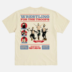 Its Always Sunny in Philadelphia wrestling graphic tee, funny retro the gang wrestles for the troops Paddy's Irish Pub promo t-shirt with The Maniac and the Trashman and the Birds of War