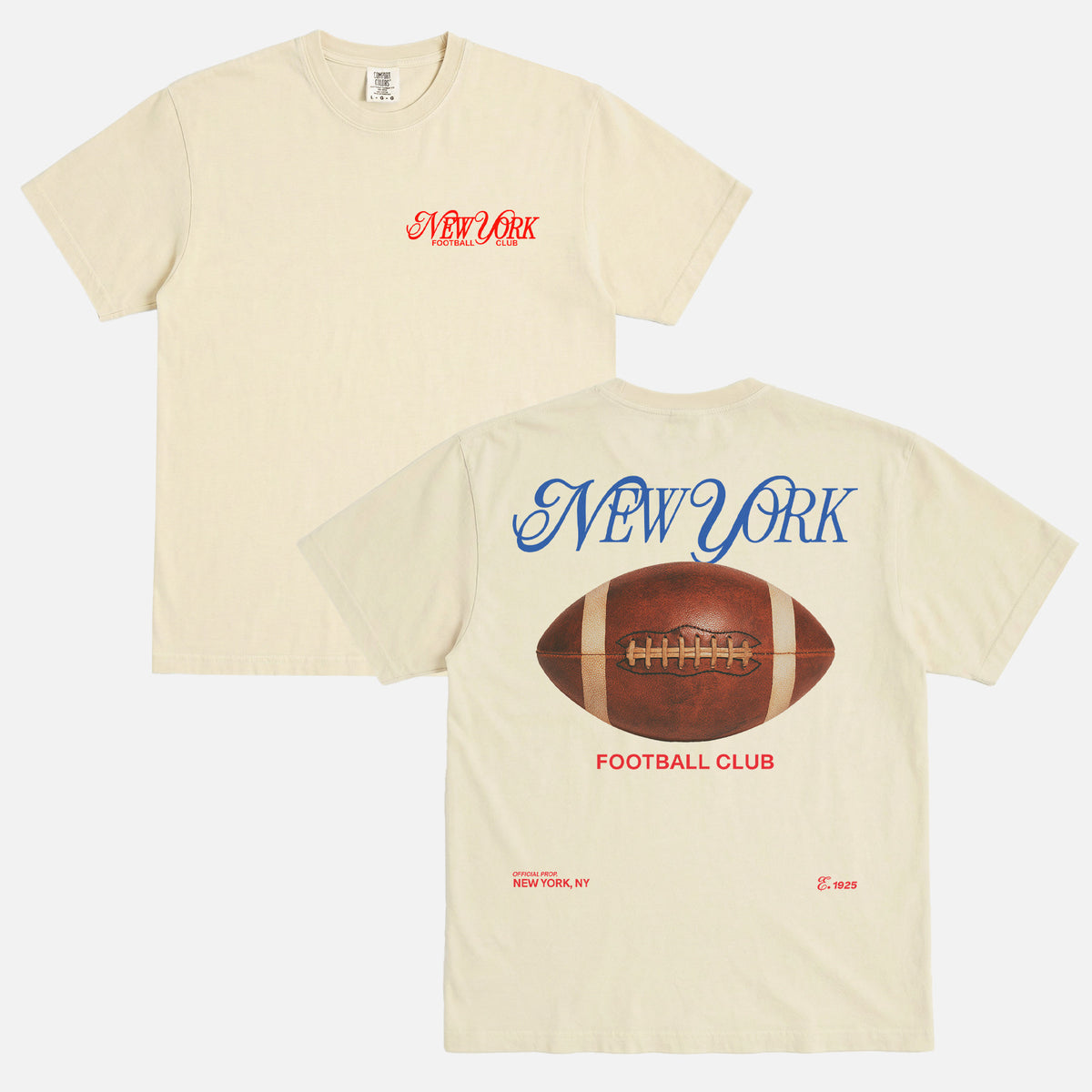 New York Giants Streetwear graphic t-shirt with modern script text on a unisex comfort colors tee