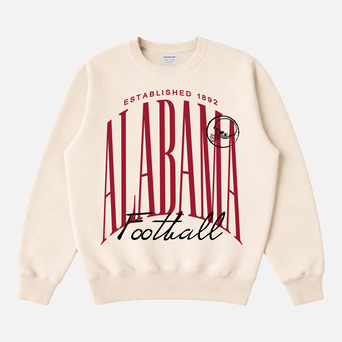 Cute 1990s off white cream Alabama Crimson Tide college football crewneck sweatshirt