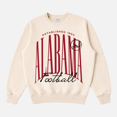 Cute 1990s off white cream Alabama Crimson Tide college football crewneck sweatshirt
