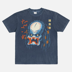 Retro Predator movie graphic t-shirt, washed navy 80s sci-fi action movie graphic tee shirt for sale at throwbacks