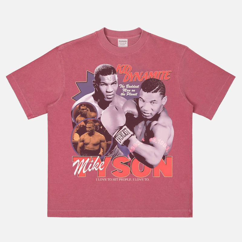 Faded red Mike Tyson bootleg streetwear graphic tee, vintage Iron Mike tyson t-shirt
