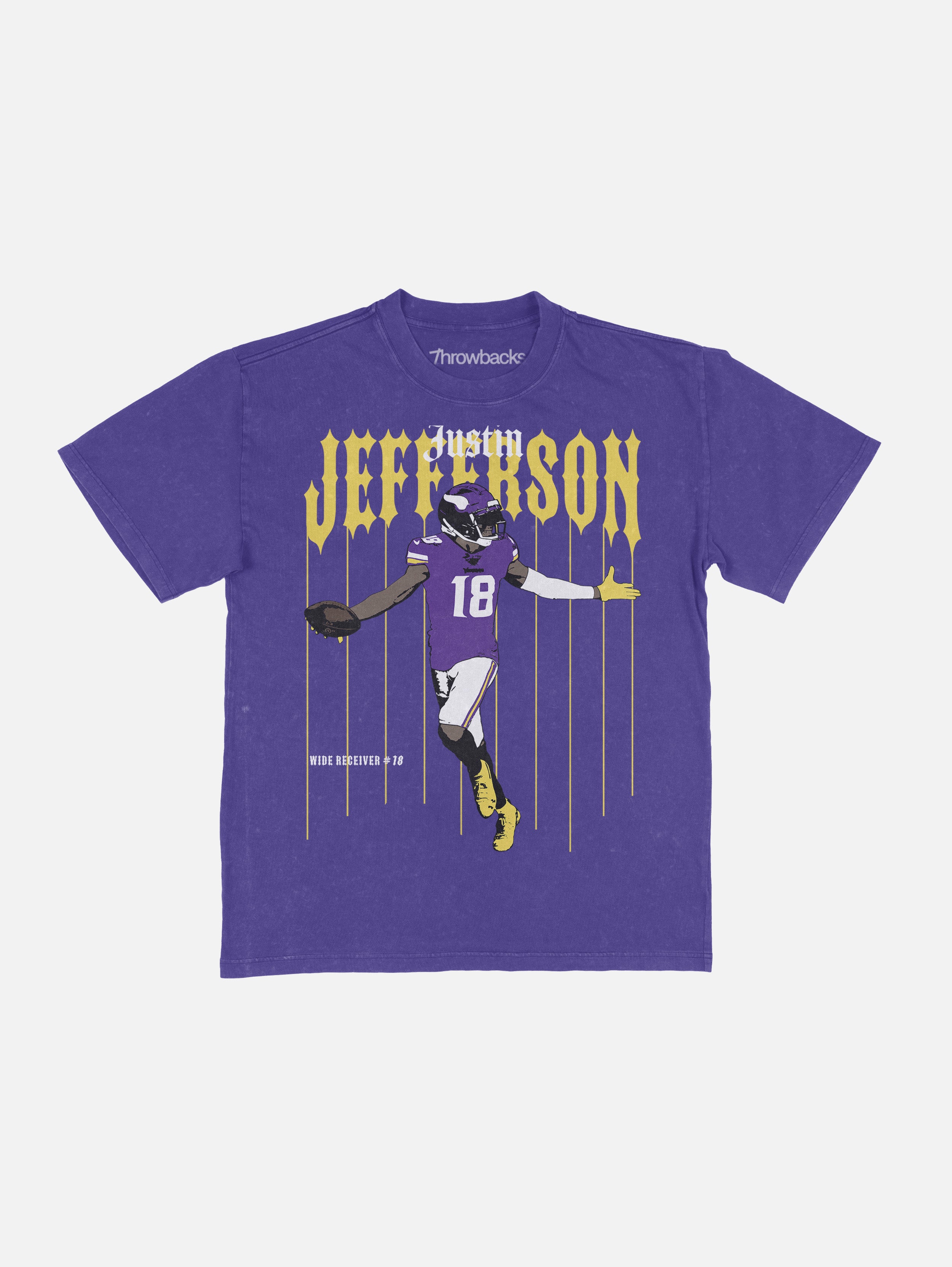 Faded Purple Justin Jefferson Bootleg Minnesota Vikings Graphic Tee Shirt