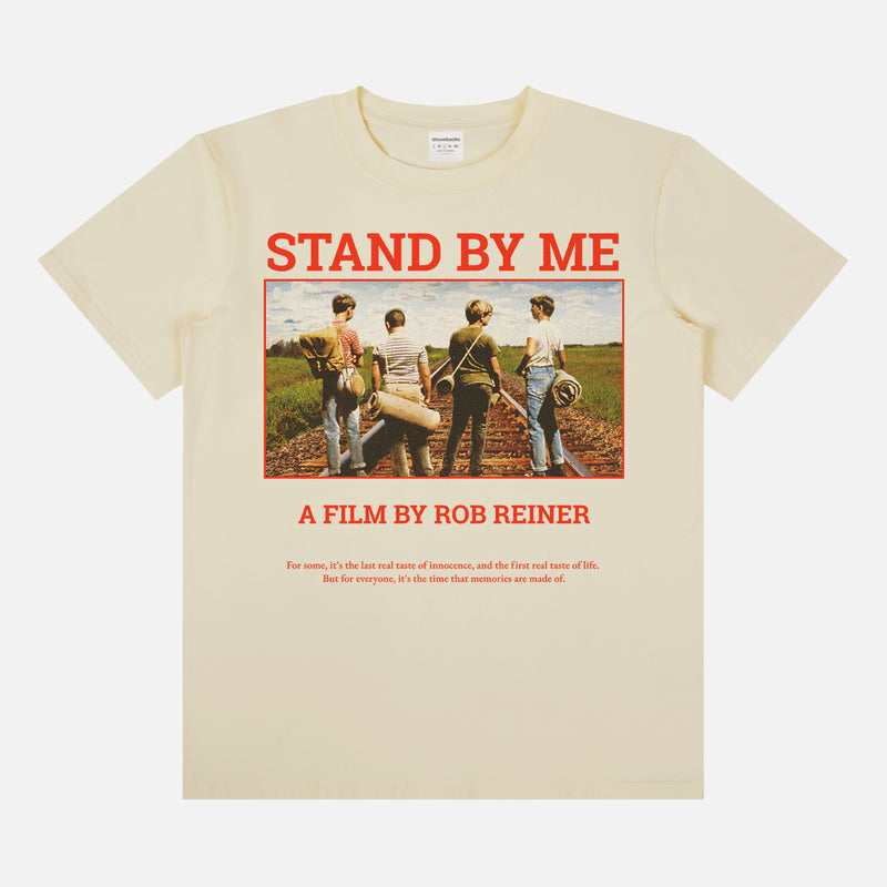 beige Stand by Me movie graphic t-shirt, retro 80s movie shirt 