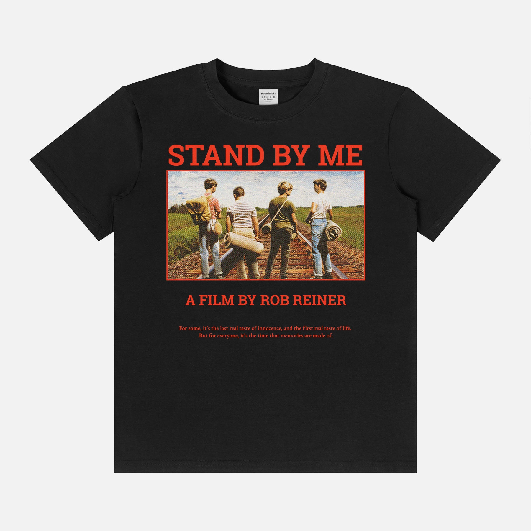 Black Stand by Me movie graphic t-shirt, retro 80s movie shirt 