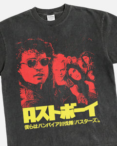 Vintage The Lost Boys movie t-shirt, faded black retro vampire horror film japanese movie poster graphic tee