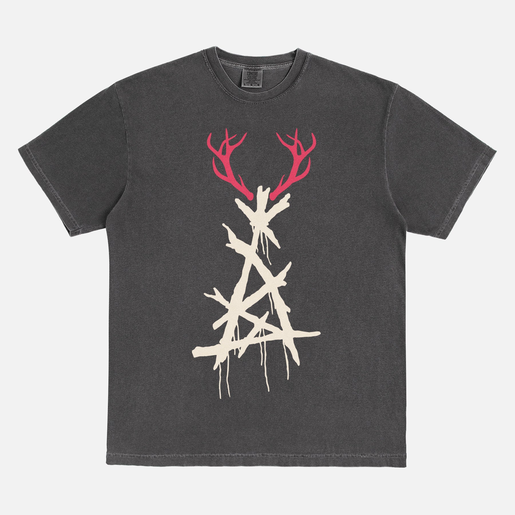 True Detective TV Show season 1 deer antlers carcosa symbol graphic t-shirt