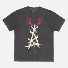 True Detective TV Show season 1 deer antlers carcosa symbol graphic t-shirt