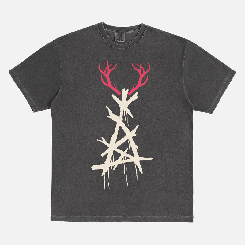 True Detective TV Show season 1 deer antlers carcosa symbol graphic t-shirt
