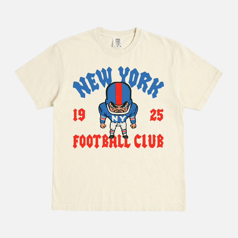 Throwback New York Giants streetwear t-shirt with modern vintage NY NFL football graphic