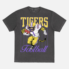 Cute Vintage LSU Tigers mascot college football pinstripes graphic t-shirt comfort colors