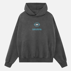 Washed black Carolina Panthers streetwear hoodie sweatshirt