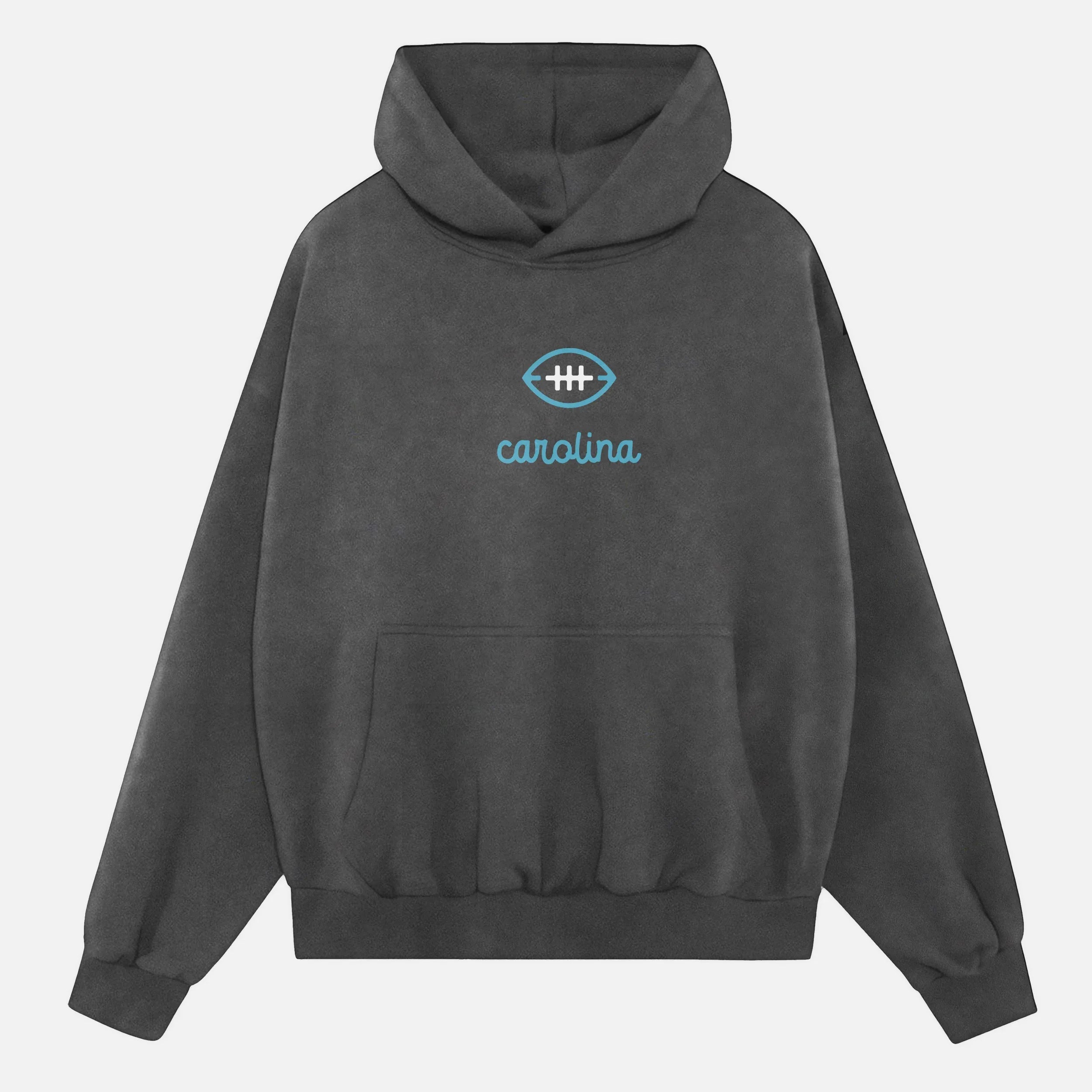 Washed black Carolina Panthers streetwear hoodie sweatshirt