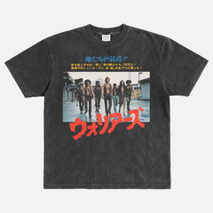 The Warriors Movie Graphic Tee Shirt, Grunge Japanese Movie poster Warriors Coney Island T-shirt in Faded black