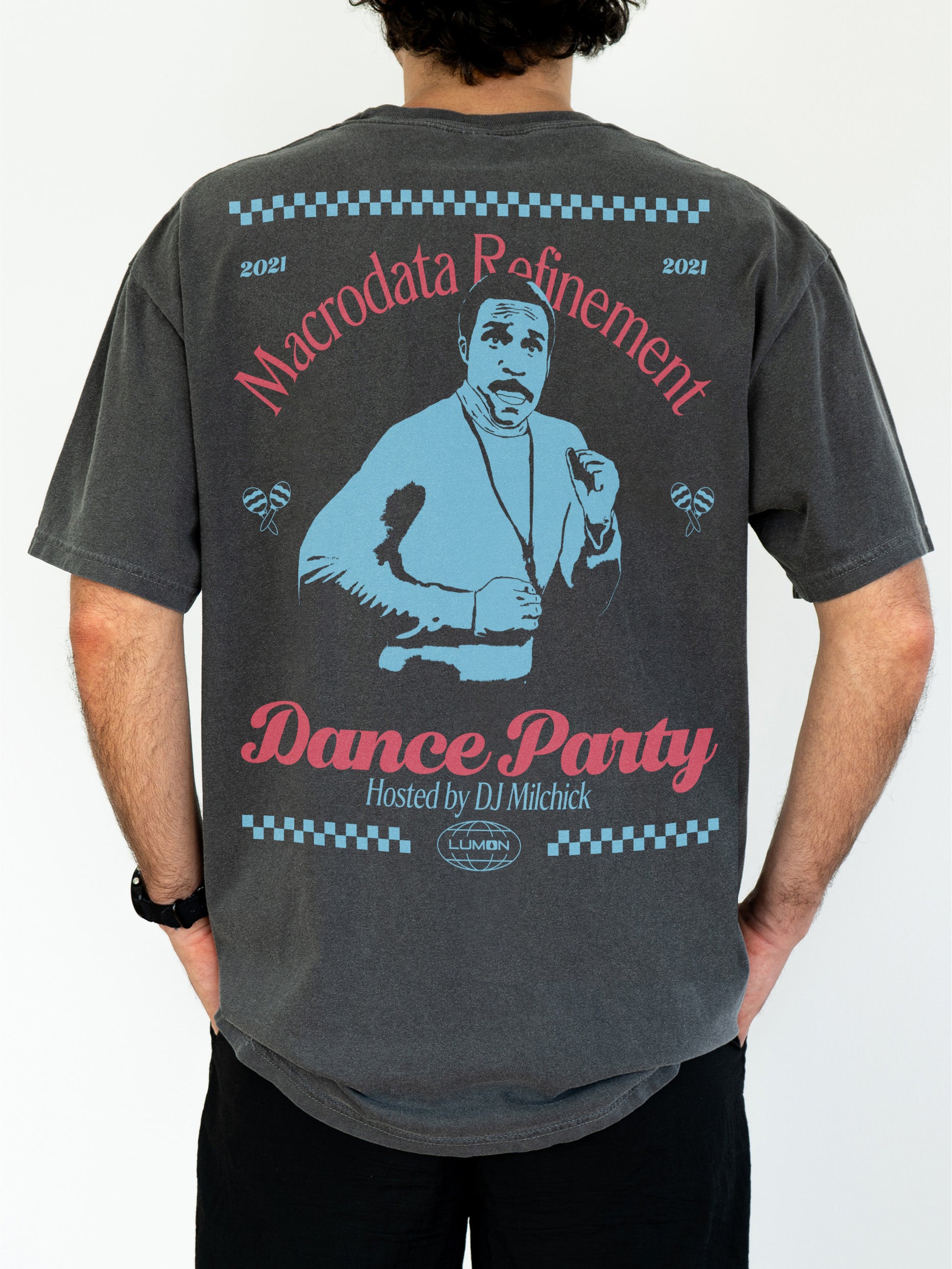 Funny Severance TV show graphic tee, Retro black Lumon macrodata refinement dance party t-shirt for sale 