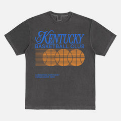 80s 90s Kentucky Wildcats t-shirt with throwback University of Kentucky college basketball graphic on a washed black comfort colors tee