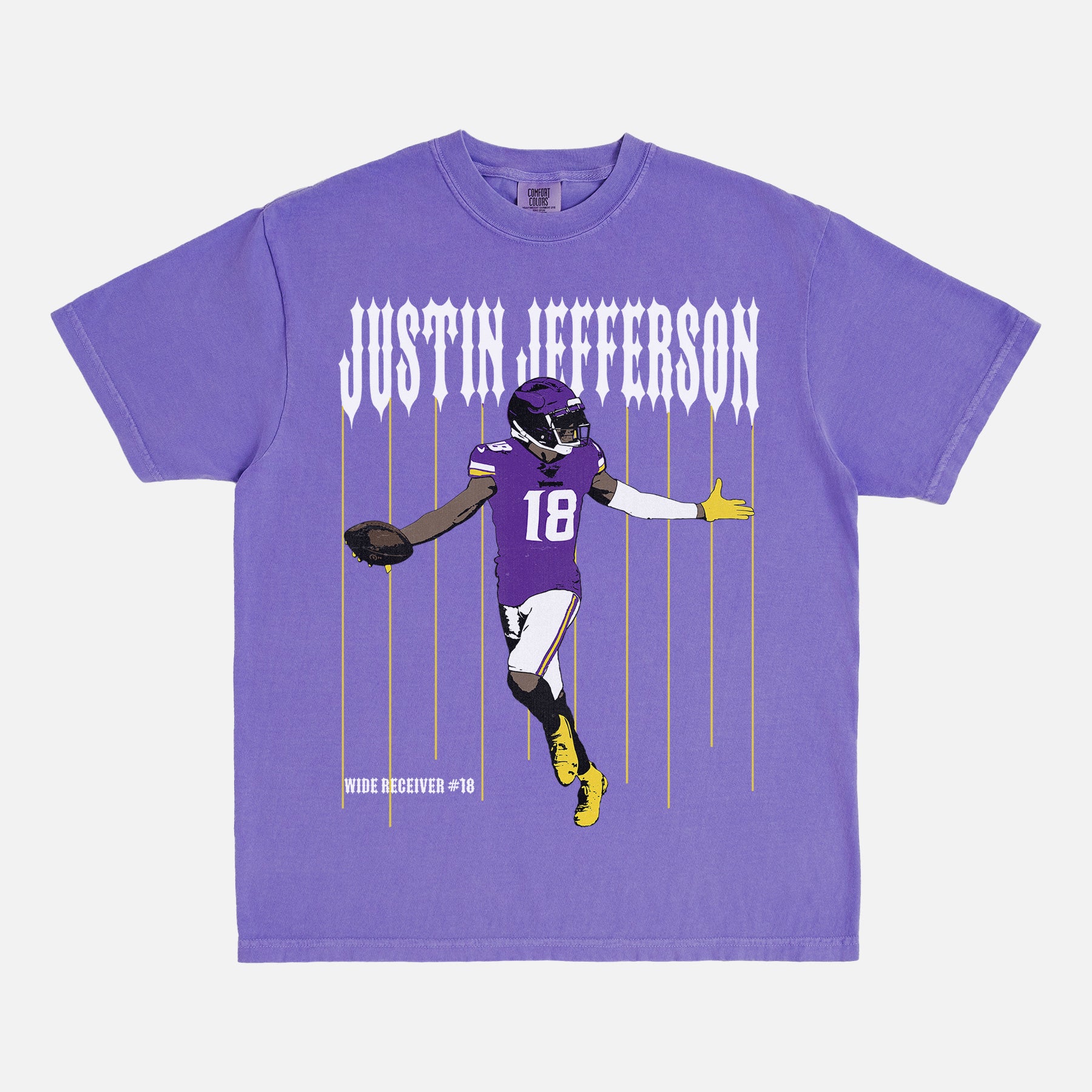 Faded Purple Justin Jefferson Bootleg Minnesota Vikings Graphic Tee Shirt