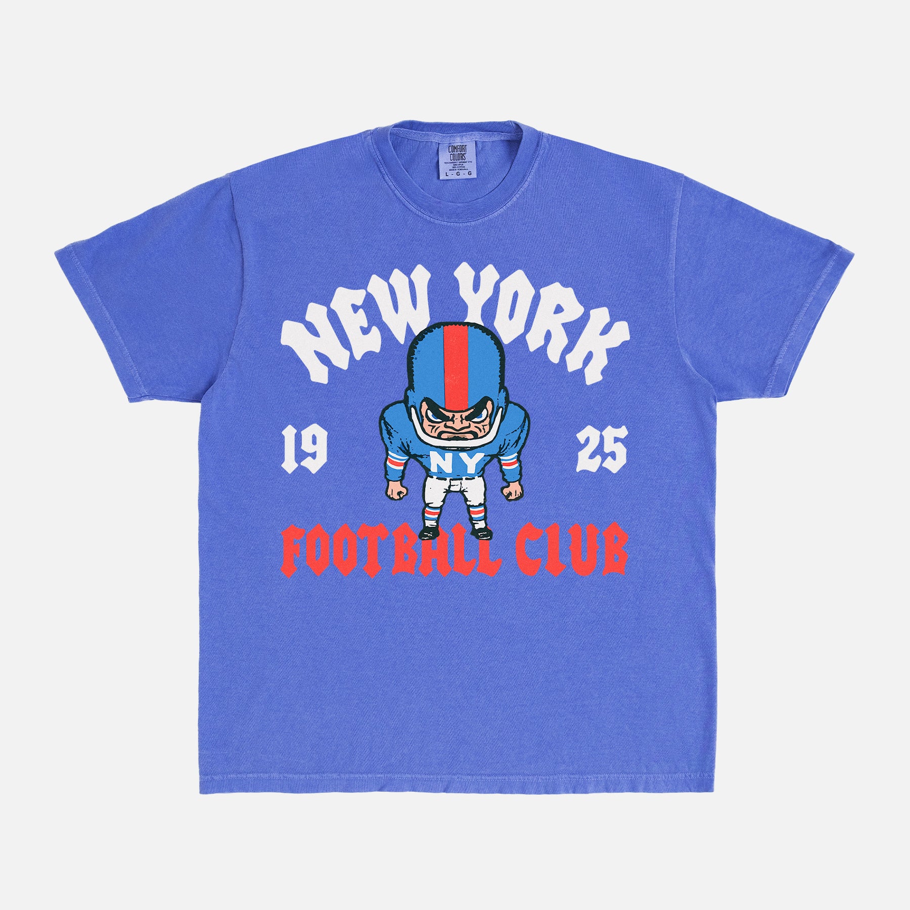 Throwback New York Giants streetwear t-shirt with modern vintage NY NFL football graphic