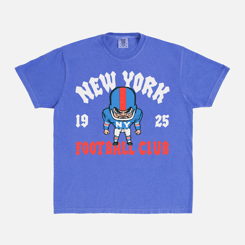 Throwback New York Giants streetwear t-shirt with modern vintage NY NFL football graphic