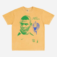 Ronaldo Brazilian Soccer Player t-shirt with bootleg streetwear graphic for brazil R9 football fans