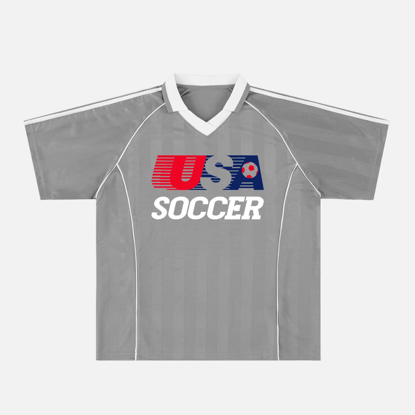 Vintage grey silver Y2K US Soccer team jersey with collar